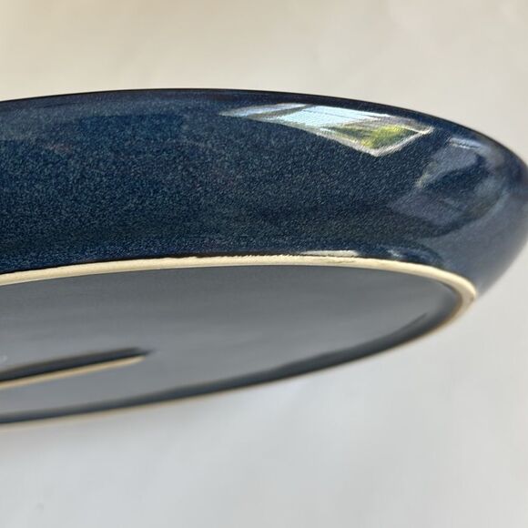 Thankful Platter Thanksgiving Holiday Blue Oval 14” Celebrate It - Picture 5 of 9